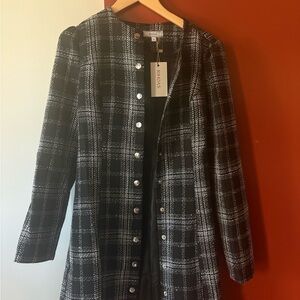 RIHOAS Black and White Checkered Mini Dress